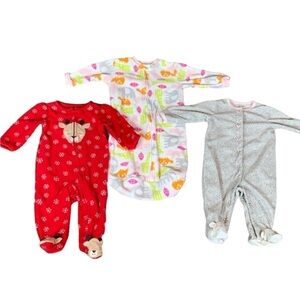 Carter’s baby girl fleece sleeper and gown set